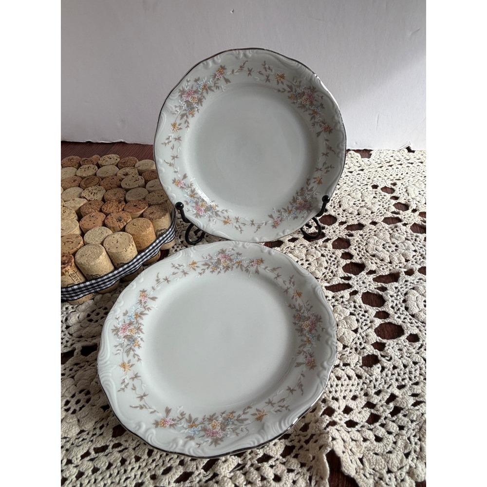 Johann Haviland Forever Spring Bread Butter Plates Bavaria Germany Set of 2